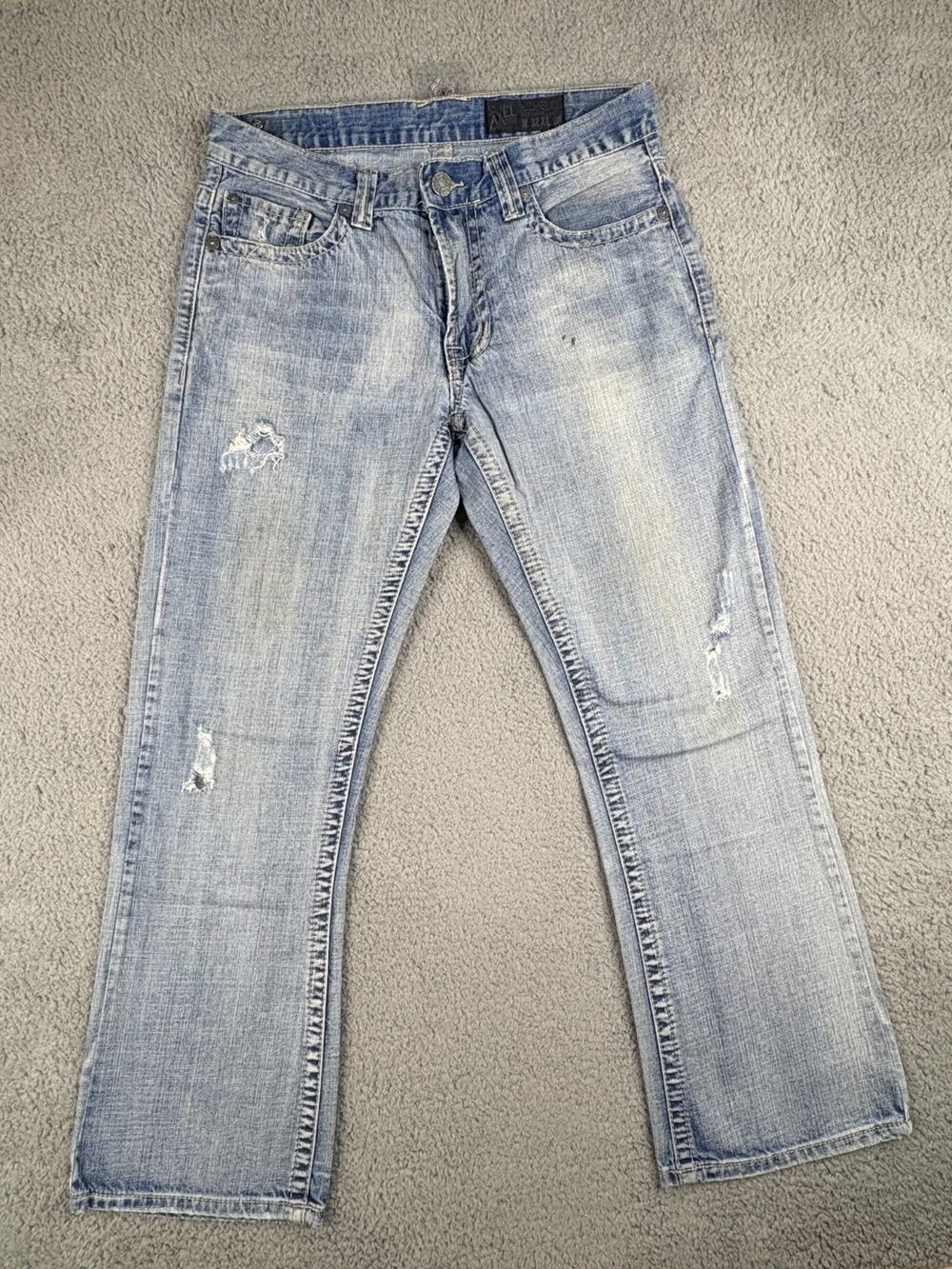Vintage Axel Wolcott Straight Leg Jeans Men's Size W32xL30 Blue Denim Distressed